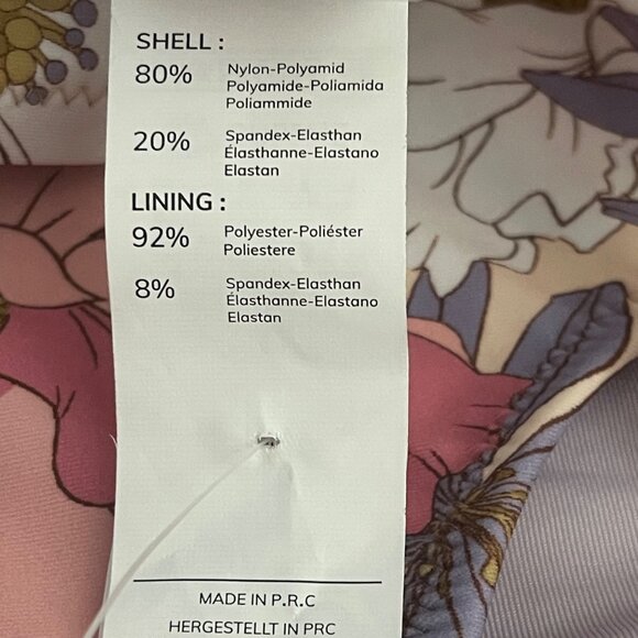 Cupshe Women’s Floral One-Shoulder Bikini M Pink Scalloped Mid-Rise Two-Piece - Picture 8 of 10